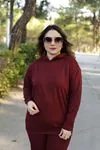 RENKTE GENİŞ KESİM BORDO EŞOFMAN TAKIMI