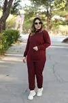RENKTE GENİŞ KESİM BORDO EŞOFMAN TAKIMI