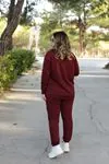 RENKTE GENİŞ KESİM BORDO EŞOFMAN TAKIMI