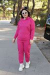 RENKTE GENİŞ KESİM PEMBE EŞOFMAN TAKIMI