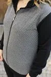 RENKTE GENİŞ KESİM FERMUARLI SİYAH ŞARDONLU TAKIM