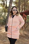 RENKTE GENİŞ KESİM FERMUARLI UZUN CEKET&SWEAT