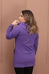 RENKTE KANGURU CEPLİ MOR CEKET&SWEAT