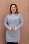 RENKTE YILDIZ TAŞ İŞLEMELİ MAVİ TUNİK&BLUZ