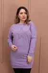 RENKTE YILDIZ TAŞ İŞLEMELİ LİLA TUNİK&BLUZ