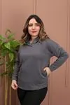 RENKTE OVERSİZE YAKASI PATLI ANTRASİT SWEAT