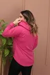 RENKTE OVERSİZE YAKASI PATLI FUŞYA SWEAT