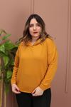 RENKTE OVERSİZE YAKASI PATLI HARDAL SWEAT
