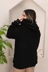 RENKTE BATTAL SİYAH PELUŞ CEKET&MONT