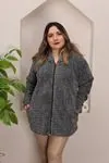 RENKTE BATTAL GRİ PELUŞ CEKET&MONT