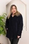 RENKTE BATTAL LACİVERT PELUŞ CEKET&MONT