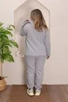 RENKTE ÜÇ İPLİK ŞARDONLU GRİ EŞOFMAN TAKIMI
