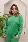 RENKTE ÖZEL ÜRETİM YEŞİL KADİFE TAKIM