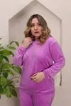 RENKTE ÖZEL ÜRETİM MOR KADİFE TAKIM