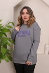 RENKTE YAZILI GENİŞ KESİM ŞARDONLU FÜME SWEAT