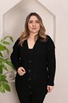 RENKTE ÖRGÜLÜ STANDART SİYAH HIRKA&CEKET