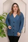 RENKTE ÖRGÜLÜ STANDART İNDİGO HIRKA&CEKET