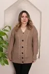 RENKTE ÖRGÜLÜ STANDART KAHVE HIRKA&CEKET