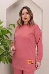 RENKTE GENİŞ KALIP PUDRA ARMALI ALT ÜST TAKIM