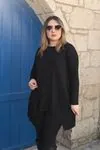 RENKTE ASİMETRİK SİYAH TUNİK&BLUZ