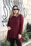 RENKTE ASİMETRİK BORDO TUNİK&BLUZ