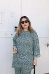 RENKTE ÖZEL ÜRETİM BÜRÜMCÜK DESENLİ TAKIM