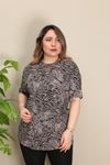 RENKTE DESENLİ ESNEK DUBLE KOL BLUZ