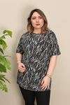 RENKTE DESENLİ ESNEK DUBLE KOL BLUZ