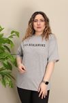 RENKTE GENİŞ KESİM GRİ BASİC TSHİRT
