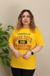 RENKTE OVERSİZE BASKILI SARI TSHİRT