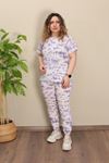 RENKTE DESENLİ BÜYÜK BEDEN PİJAMA TAKIMI