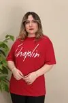 RENKTE YAZILI KIRMIZI TSHİRT