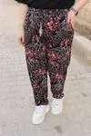 RENKTE EKSTRA BATTAL DESENLİ ESNEK PANTOLON