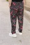 RENKTE EKSTRA BATTAL DESENLİ ESNEK PANTOLON