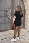 RENKTE ÜST SİYAH ALT DESENLİ GENİŞ KESİM PENYE TAKIM