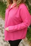 RENKTE BATTAL CEPSİZ PEMBE GÖMLEK