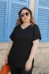 RENKTE V YAKA SİYAH BÜRÜMCÜK TAKIM