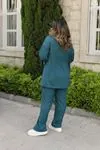 RENKTE GENİŞ KESİM KOYU YEŞİL KİMONA TAKIM