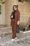 RENKTE GENİŞ KESİM DESENLİ KİMONO TAKIM