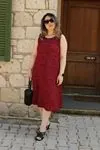 RENKTE KALIN ASKILI DESENLİ HELEN ELBİSE