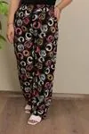 RENKTE BOL PAÇA DESENLİ DOKUMA PANTOLON