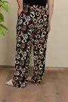 RENKTE BOL PAÇA DESENLİ DOKUMA PANTOLON