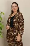 RENKTE GENİŞ KESİM DESENLİ KİMONO TAKIM