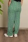 RENKTE DESENLİ ESNEK BÜRÜMCÜK BOL PAÇA PANTOLON