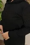 RENKTE ORTASI SİMLİ SİYAH EŞOFMAN TAKIMI