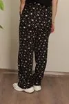 RENKTE DESENLİ ESNEK BÜRÜMCÜK BOL PAÇA PANTOLON