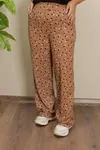 RENKTE DESENLİ ESNEK BÜRÜMCÜK BOL PAÇA PANTOLON