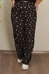 RENKTE DESENLİ ESNEK BÜRÜMCÜK BOL PAÇA PANTOLON