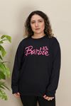 RENKTE BASKILI GENİŞ KESİM KOYU LACİVERT SWEAT