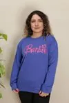 RENKTE BASKILI GENİŞ KESİM MAVİ SWEAT